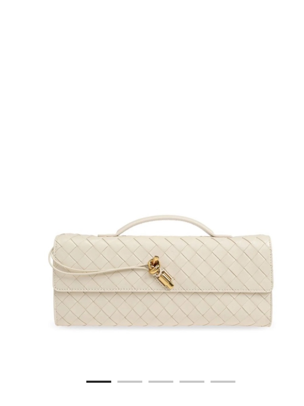 Woven Leather Clutch in Ivory with Gold Hardware bottega clutch style